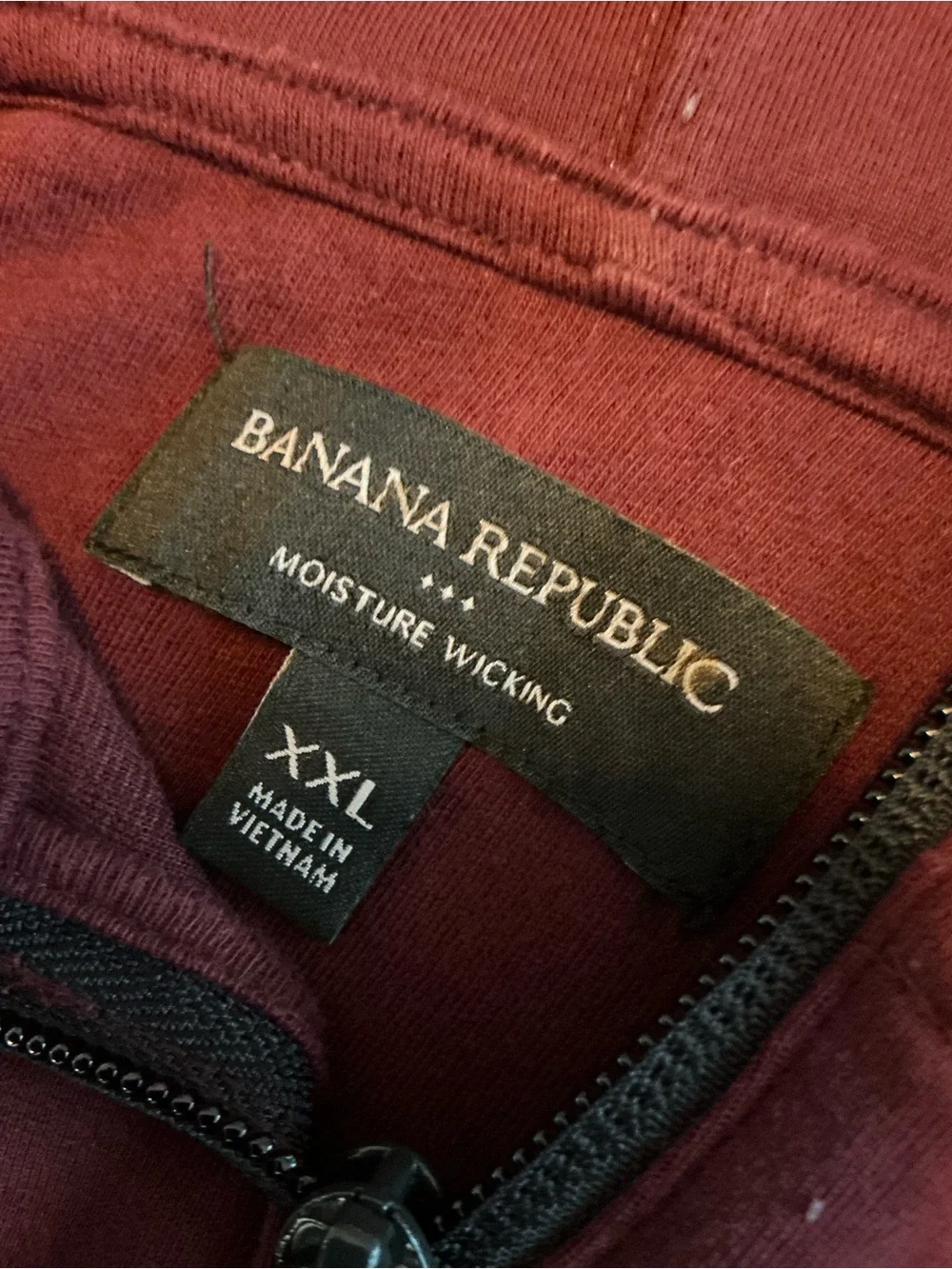 Banana Republic Men’s XXL Burgundy Moisture Wicking Quarter Zip Hoodie Pullover